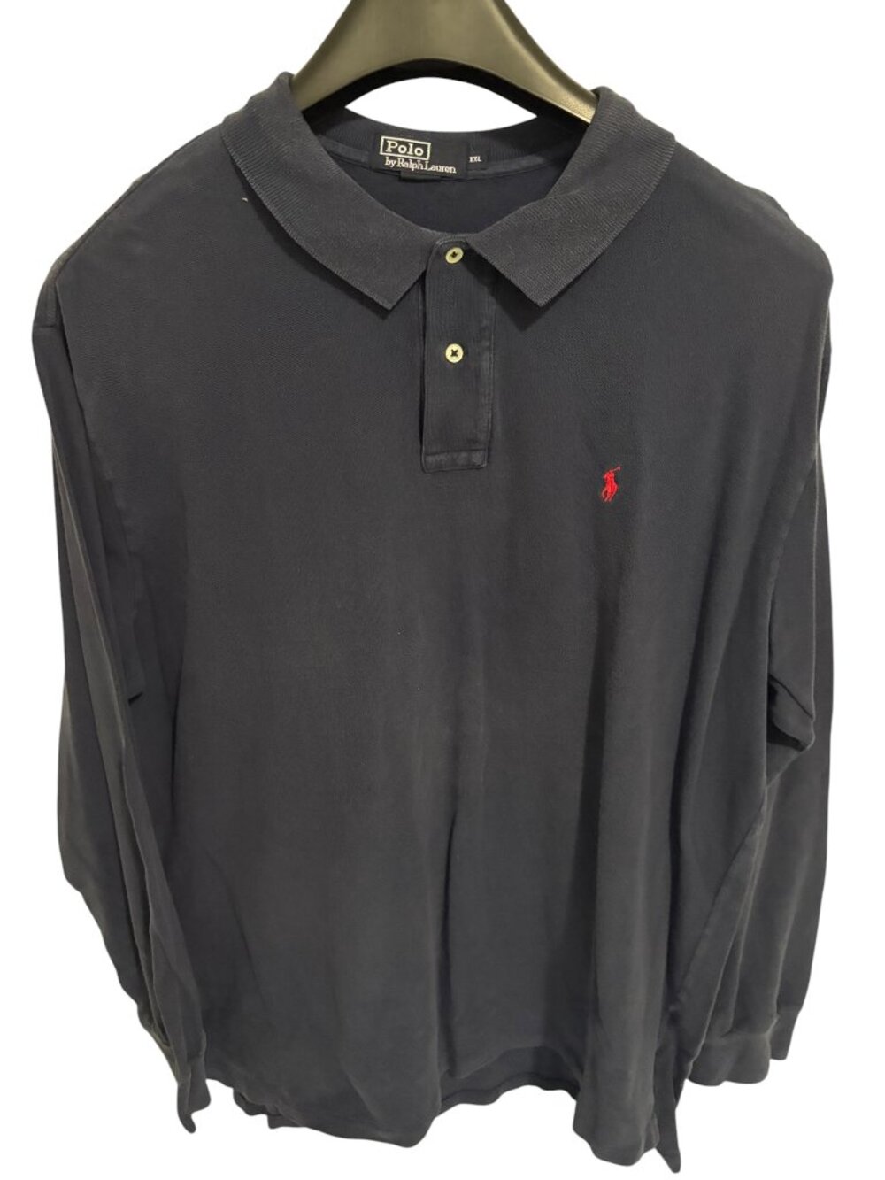 Ralph Lauren Polo Shirt Men's Blue Long Sleeve Rugby Golf Preppy Pony Size 2XL